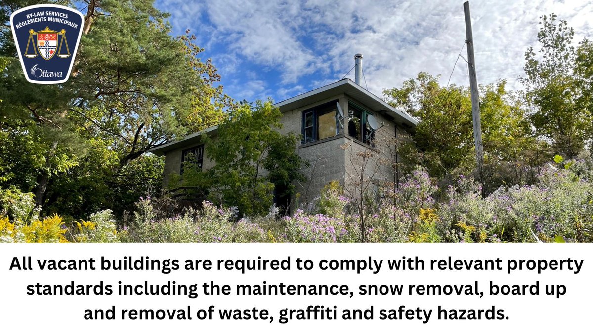 Did you know? 
 
The owner of a property is required to maintain it, even if it is vacant.   
 
Info:   ottawa.ca/en/living-otta…   #OttCity
