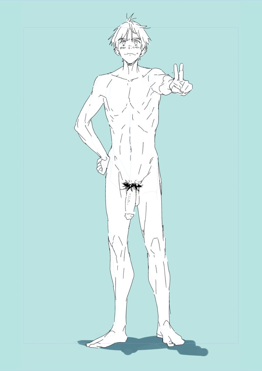 【絵】⑭ヤケクソデカチンピース！恥ずかしいながらなんだかんだ周りの人間9割9分自分よりチンコ小さいんだろうなって意識はある