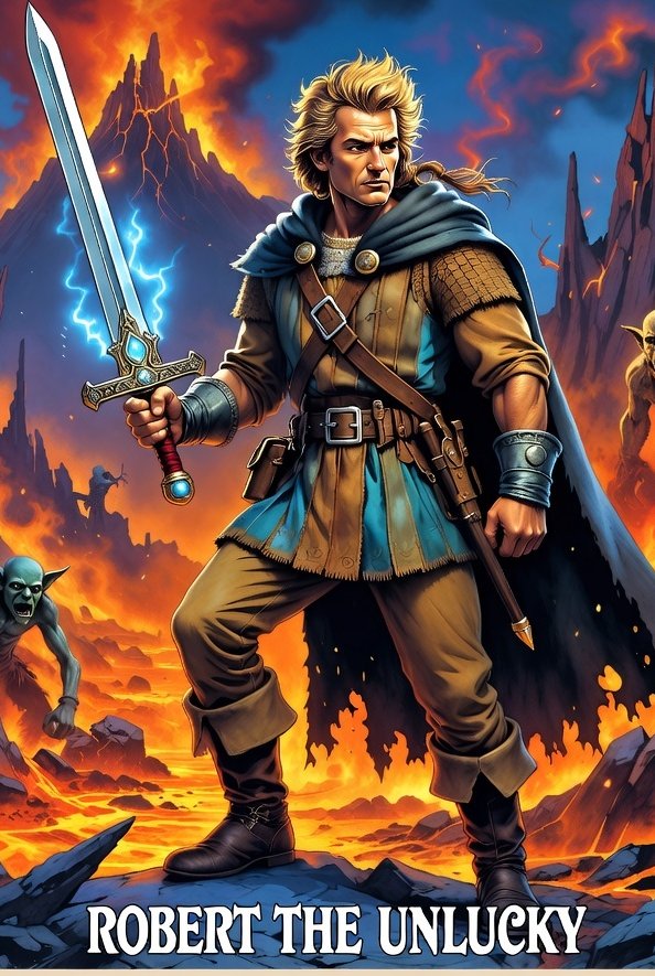 Robert le Malchanceux,

La suite du #ldvelh, ce soir en live vers 19h. 

Pour cette 3ème session, on continue le "Sorcier de la montagne de feu".
twitch.tv/lytha20

(image généré par Grok)

#fightingfantasy