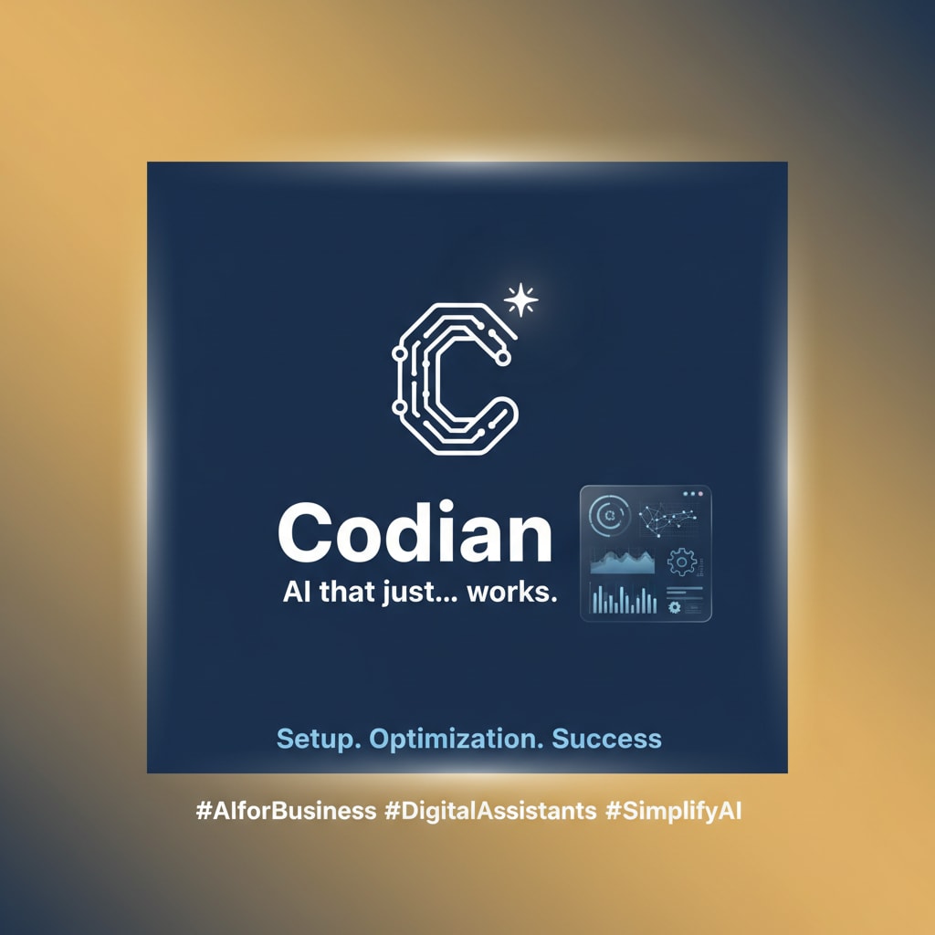 abdulhackxx's tweet image. Imagine having an AI assistant that just... works. ✨ That&apos;s Codian! We manage everything from setup to optimization, so your business can shine without the tech stress. #AIforBusiness #DigitalAssistants #SimplifyAI
