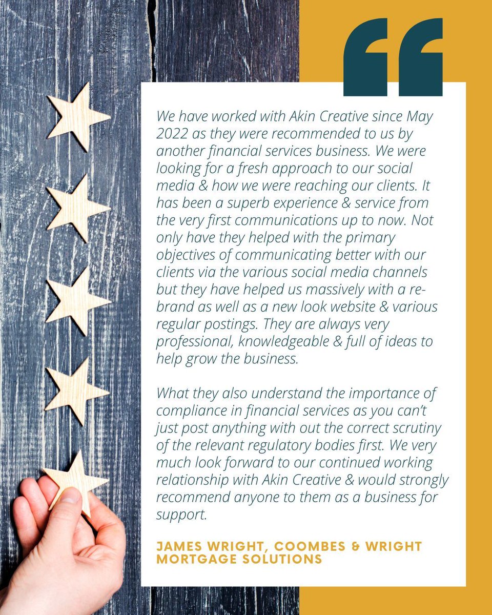 akincreative's tweet photo. Another brilliant client review we’re so proud to share ⭐  Hearing feedback like this from James means the world to us. Building long-term partnerships and becoming a trusted creative extension of your business is exactly what Akin Creative is all about 🙏 https://t.co/B0VMxxfQhz
