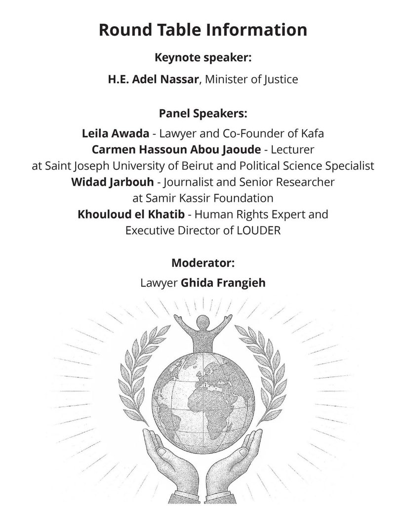 widadjarbouh's tweet photo. I will be participating this Wednesday in a panel discussion organized by the Ministry of Culture on the occasion of International Human Rights Day, entitled “Rule of Law as a Daily Reality: Human Rights, Justice, Freedoms, and Accountability.” https://t.co/51YHIHO8dZ