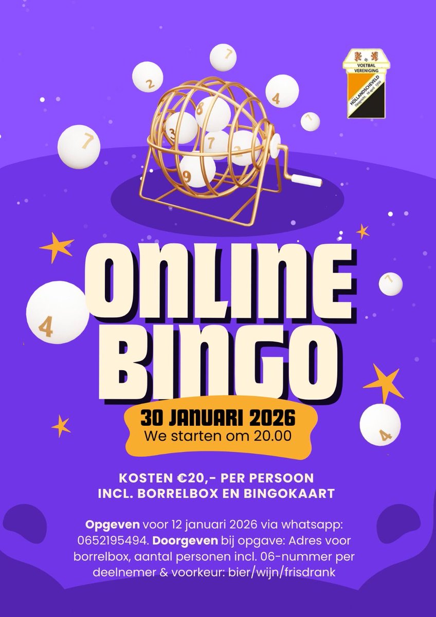 We gaan weer online bingo spelen na de reeds succesvolle edities in het verleden gaan we op 30 januari weer los….
Geef je snel op!!!