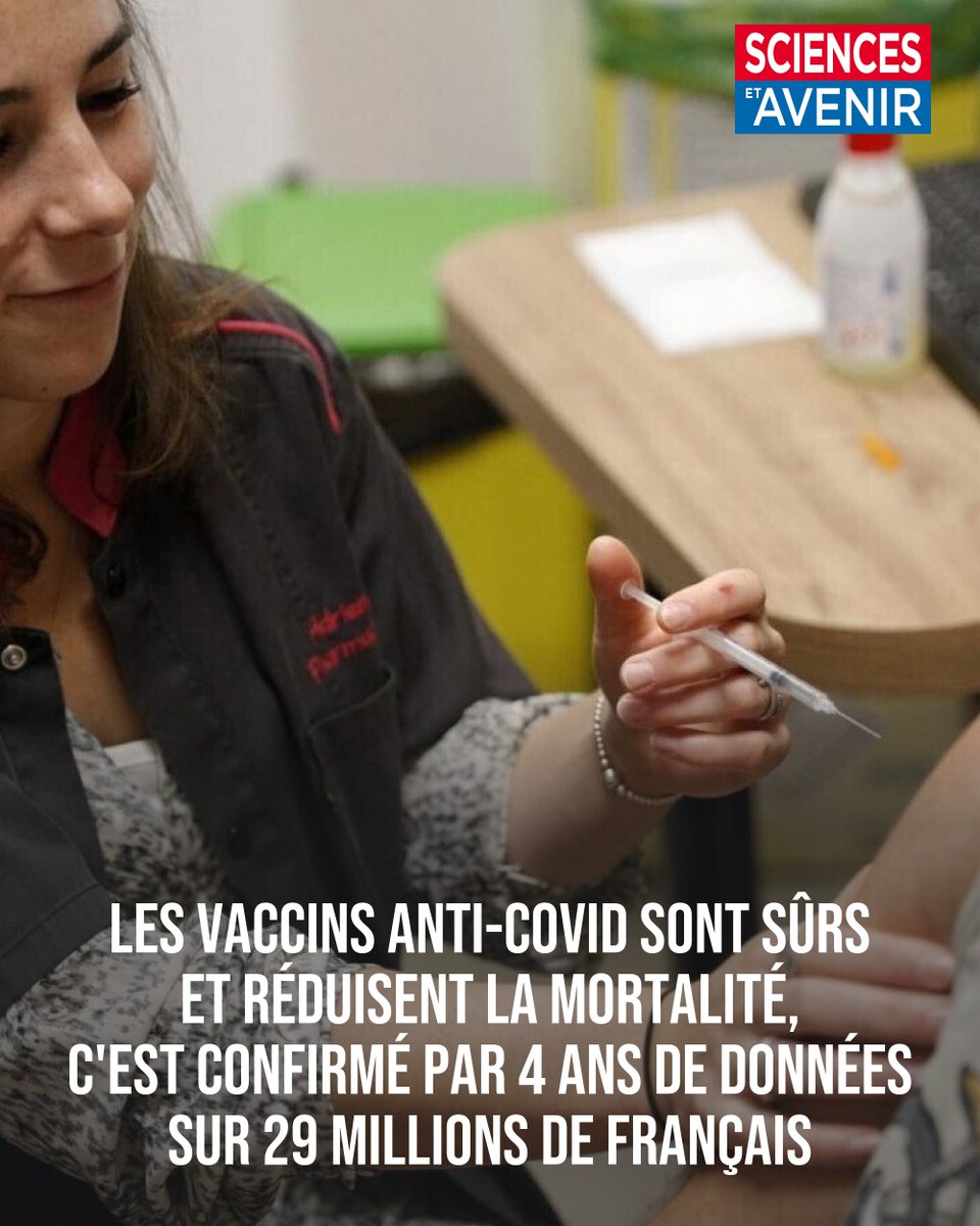 Sciences_Avenir's tweet image. En 2021, les opposants à la vaccination craignaient "une hécatombe" dans les années à venir.

Nous sommes 4 ans plus tard et une immense étude sur les données de 29 millions de Français (23 millions vaccinés, 6 millions non-vaccinés) prouve le contraire
👉 l.sciencesetavenir.fr/4Ee