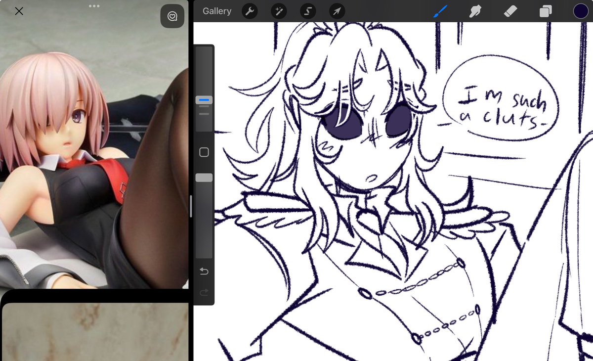 Anime figures can be a good pose ref 
#WIP #wips #oc #originalcharacter #digitalart