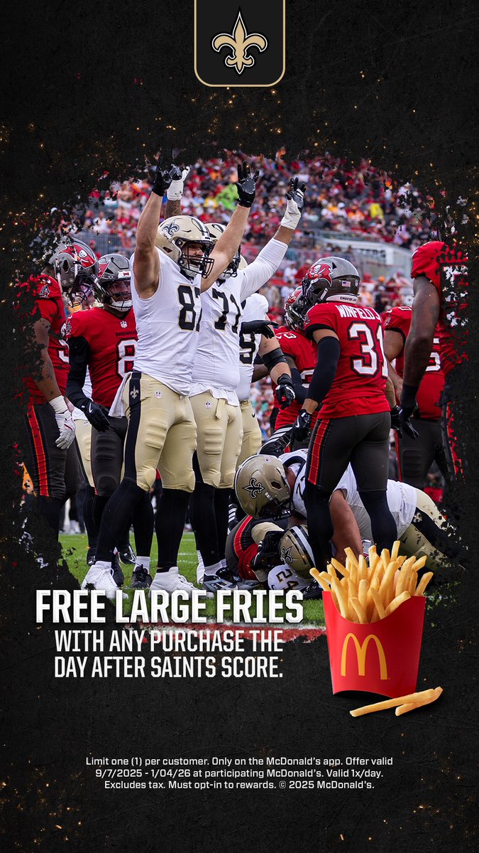 today just got even better 😋

#Saints | @McDonalds 
