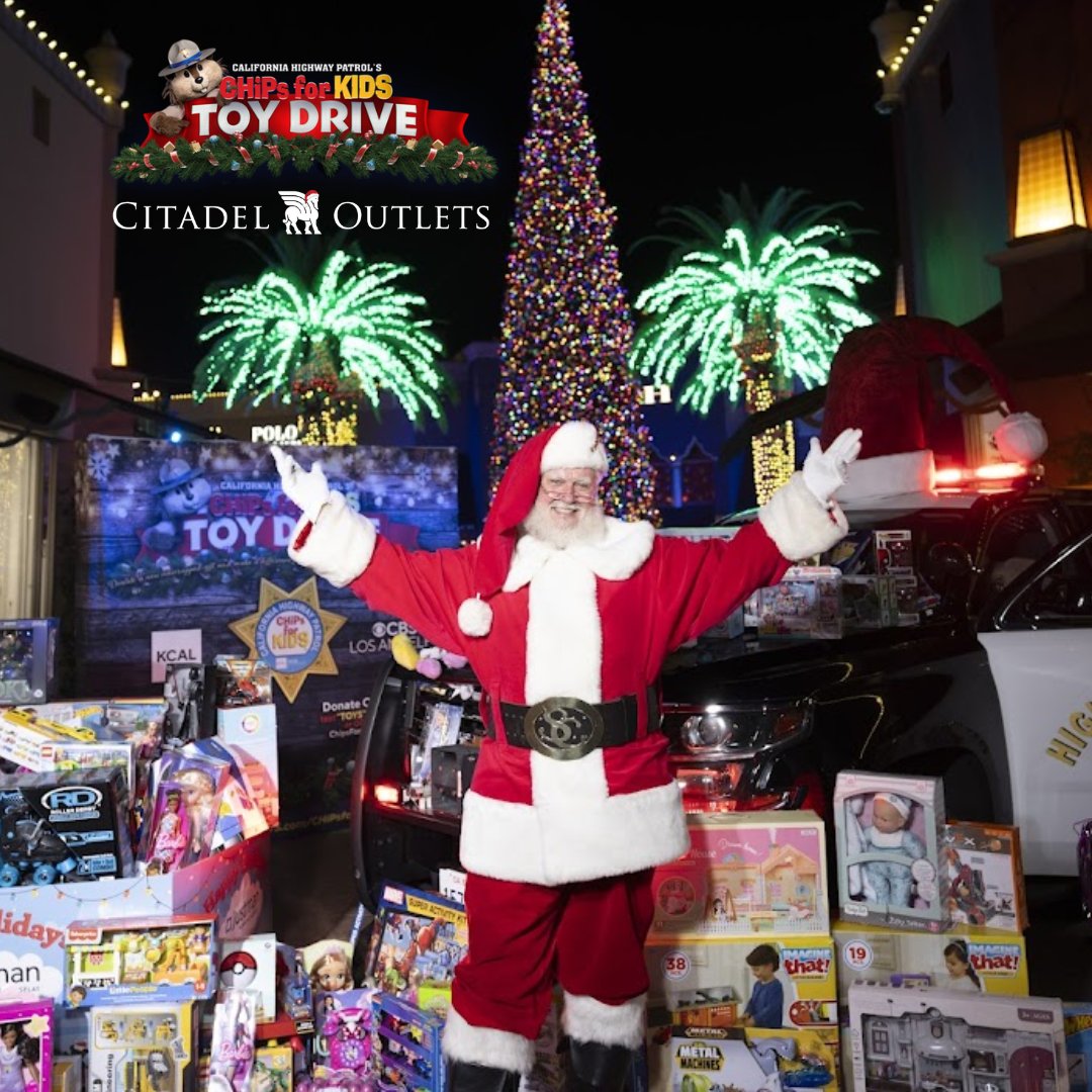 citadel_outlets's tweet image. Join Citadel Outlets and the California Highway Patrol for the annual CHiPs for Kids Toy Drive! Bring a new, unwrapped toy to our Customer Service Center for children in need.