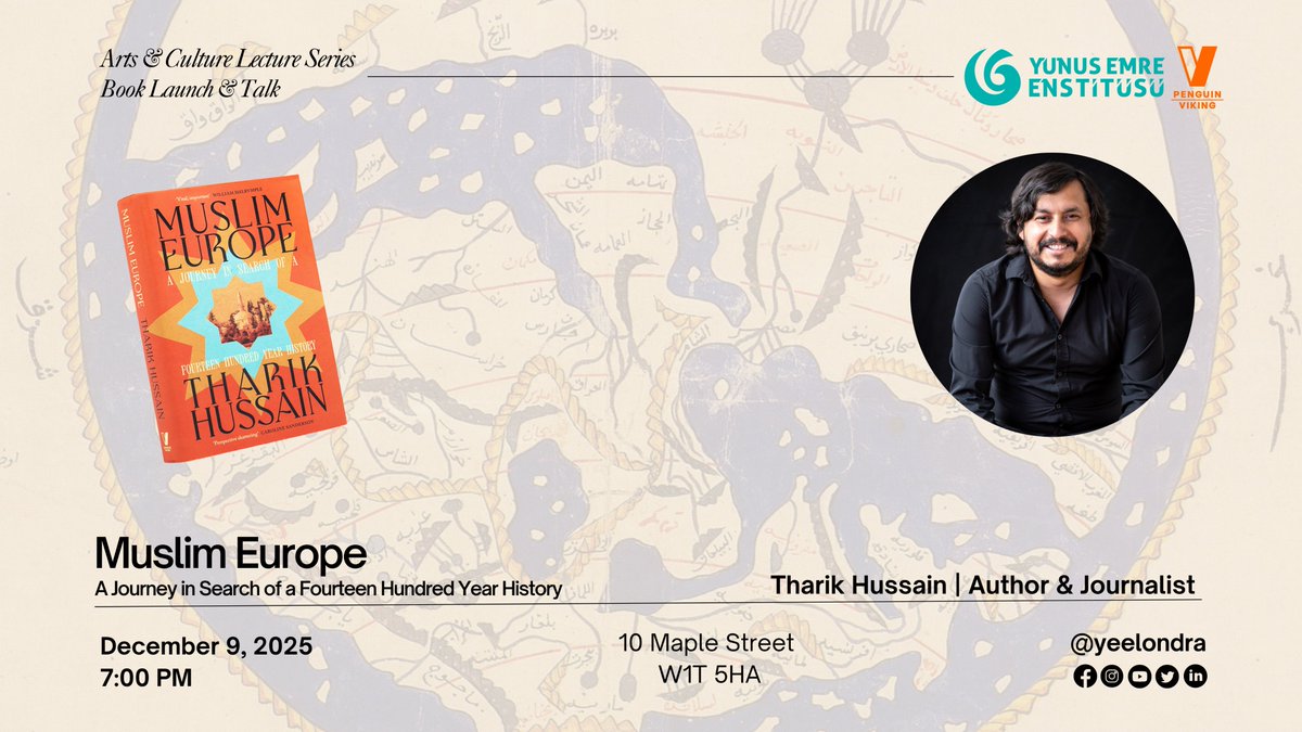yeelondra's tweet photo. Join us on 9 December at 7 PM for an evening with award-winning author Tharik Hussain @_TharikHussain , on his new book Muslim Europe: A Journey in Search of a Fourteen Hundred Year History!
In collaboration with @PenguinUKBooks 
Register now:
🔗 https://t.co/CCLNQOIUWF https://t.co/DE29sSKyH9