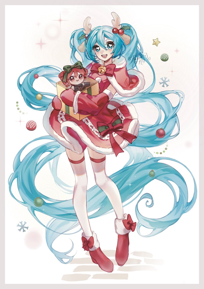 pocketnii's tweet image. MIKU &amp;amp; TETO CHRISTMAS!!!

everyone who see this deserves a teto plush too !!