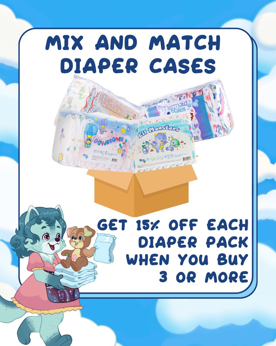 CrinkleKit's tweet photo. Canβt pick just one print? Now you donβt have to π
Mix & match any 3+ diaper packs and get 15% off each. π
#abdlcanada #rearz #crinklekit #adultdiapers https://t.co/x3uCryGTyx