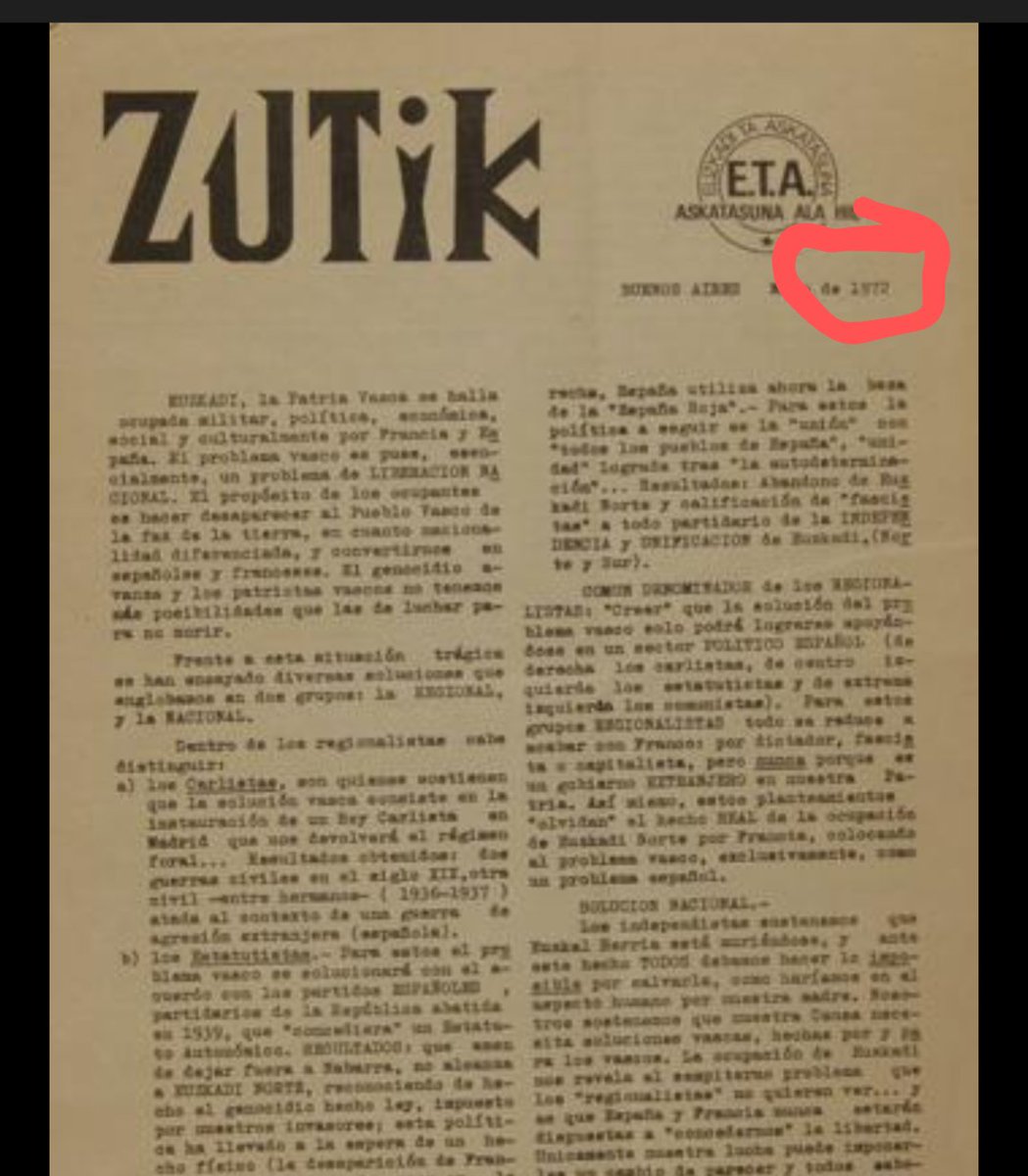 unaimy's tweet photo. Francorekin ETA ez zegoen debekatuta. https://t.co/5tevsmt93P