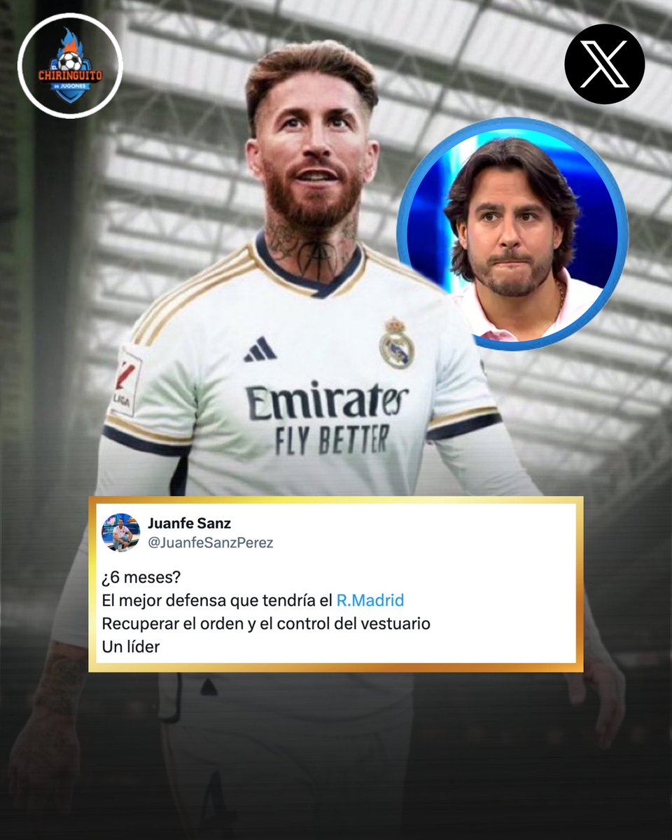 elchiringuitotv's tweet image. ❔ Madridista, ¿te gustaría un LAST DANCE de @SergioRamos  en el MADRID?

🗣️ "¿6 meses? Recuperar el orden y el control del vestuario".

😉 @JuanfeSanzPerez  no tiene ninguna duda...