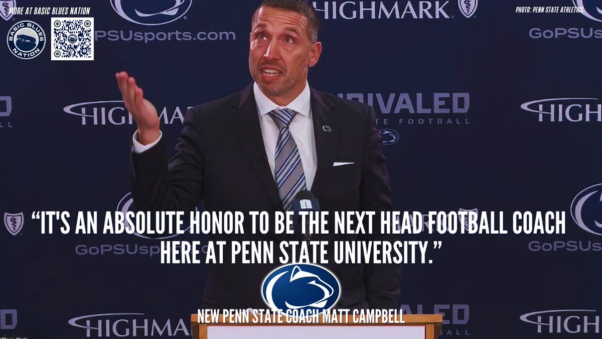 An emotional Matt Campbell as he takes the podium inside Beaver Stadium:

"I'm humbled, honored, grateful to be standing before all of you, this world-class university, this world-class athletic department, and truly one of the greatest football programs in the world, and it's an