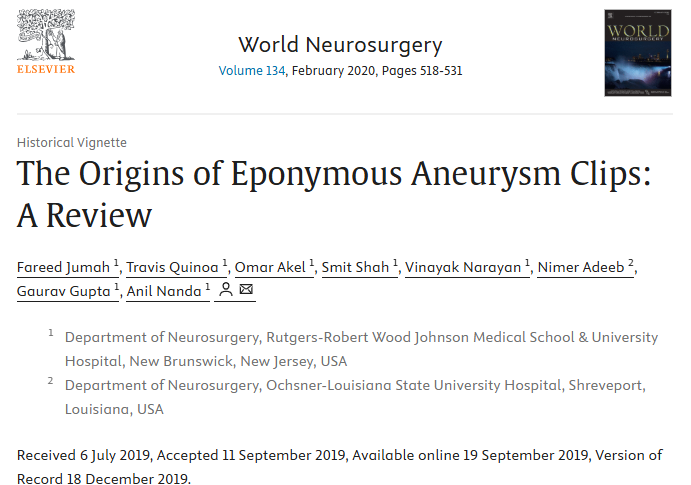visishs's tweet photo. Came across this nice paper @WorldNeurosurg by Jumah et al. 

A 📎🧵... https://t.co/WtYPvlF6X9