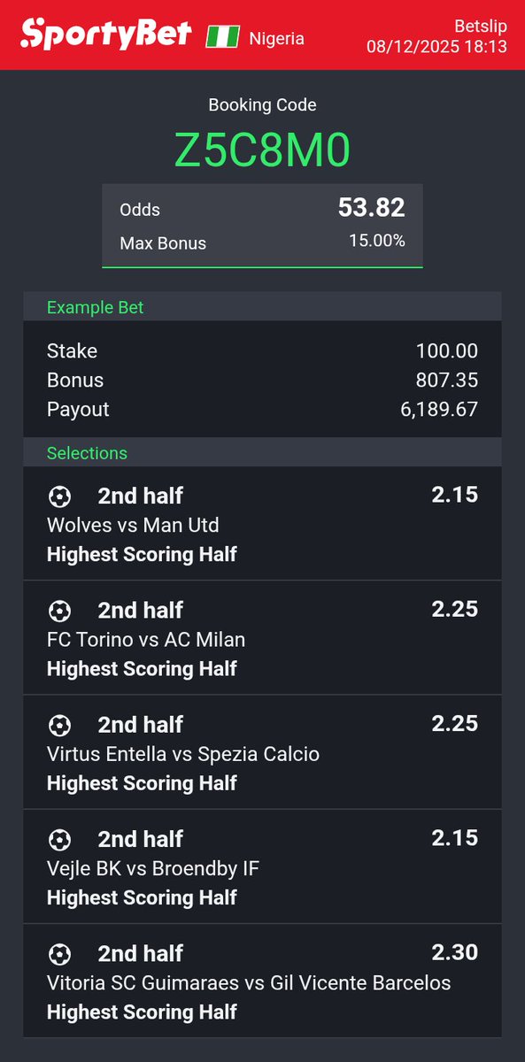 2 odds VWZZBV 53 odds Z5C8M0