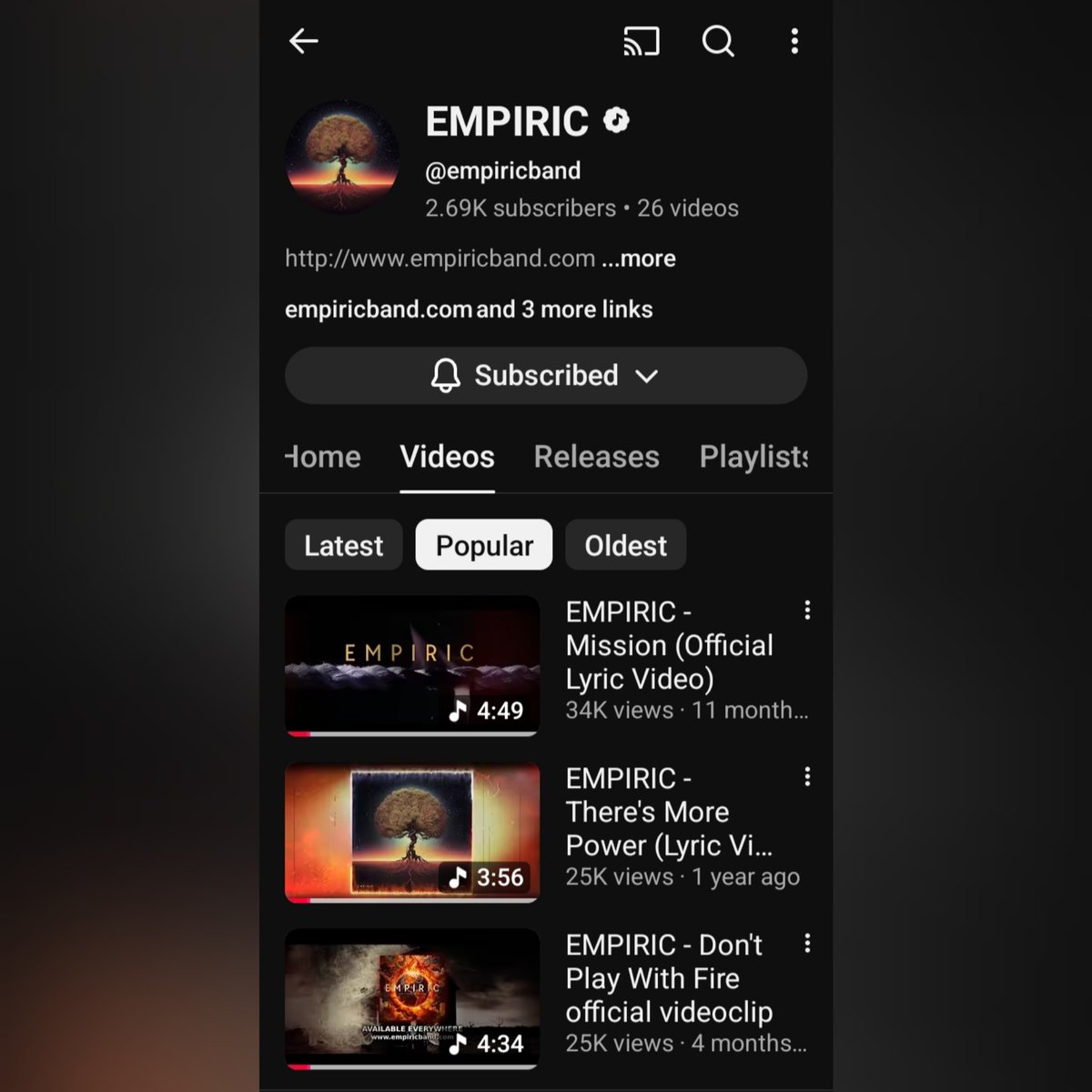 #YouTube was the winner this year. Almost 100,000 views and almost 2,700 subscribers earning the official artist status for our channel. Thanks a lot!

If you're not subscribed 👉 youtube.com/@empiricband?s…

#empiric #music #rock #metal
