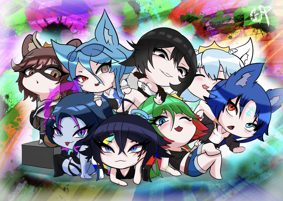 Did a comm for some friends I spent a lot of time this year, included as Chibis 0w0 . Thank you for commissioning me #VGenComm #art #chibiart