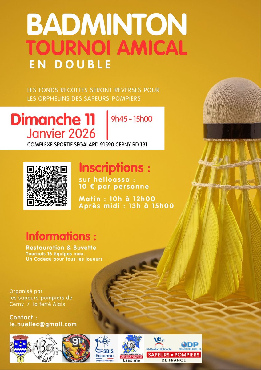 Les SP du Cis Cerny/La Ferté Alais du <a href="/sdis91/">Sapeurs-pompiers 91</a> et <a href="/UDSP91/">UDSP 91</a> entameront la nouvelle année 2026 avec cette manifestation au profit de l'<a href="/OdpPompiers/">ODP Sapeurs-Pompiers de France</a> .
Après l'opération <a href="/Telethon_France/">AFM-Téléthon</a> de ce week end, c'est l'engagement dans la continuité