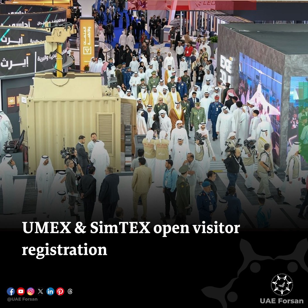 UAE_Forsan's tweet image. #ADNEC Group has announced that visitor registration has opened for the seventh edition of the Unmanned Systems Exhibition and Conference (#UMEX) and the Simulation and Training Exhibition (#SimTEX) 2026. Taking place at ADNEC Centre #AbuDhabi from January 20-22, 2026
@ADNECGroup