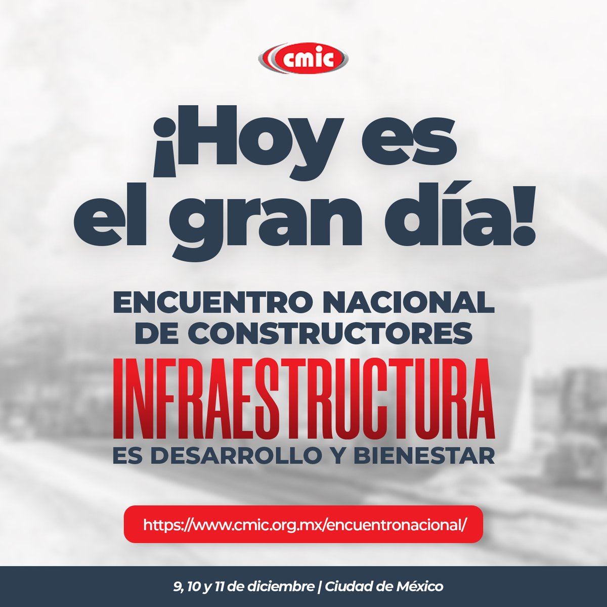 🏁 Arranca el el #EncuentroNacional #Constructores #CMIC2025: tres días que definirán el futuro de nuestra industria.

Sigue la cobertura en nuestras redes y vive cada momento del evento.

#InfraestructuraEsDesarrolloyBienestar