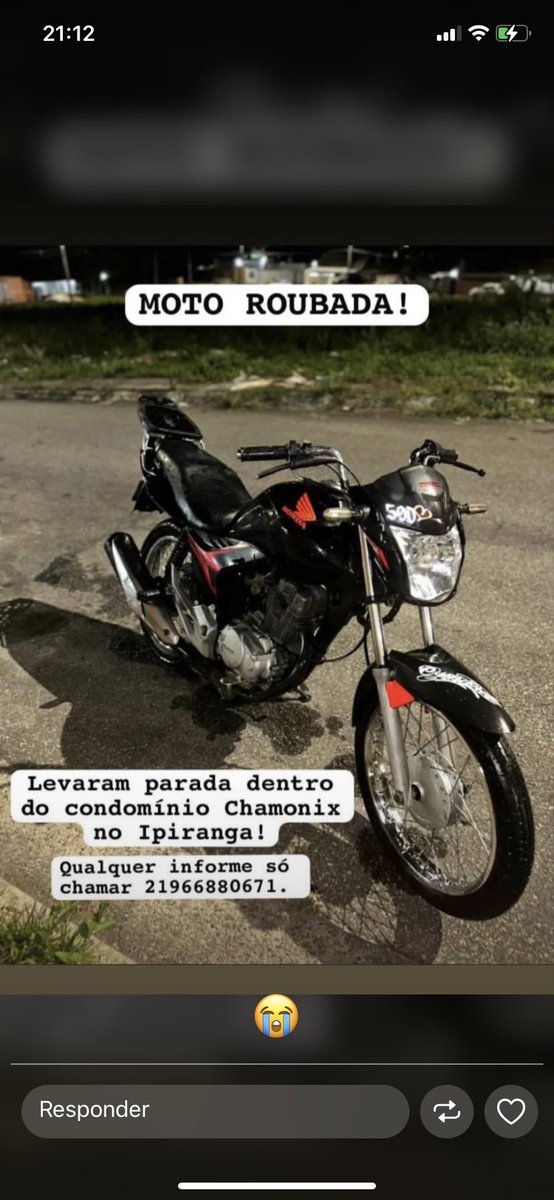 Ttfeeh01's tweet photo. Quem poder compartilhar!!! 
Moto de trabalho https://t.co/thtEfksrTT