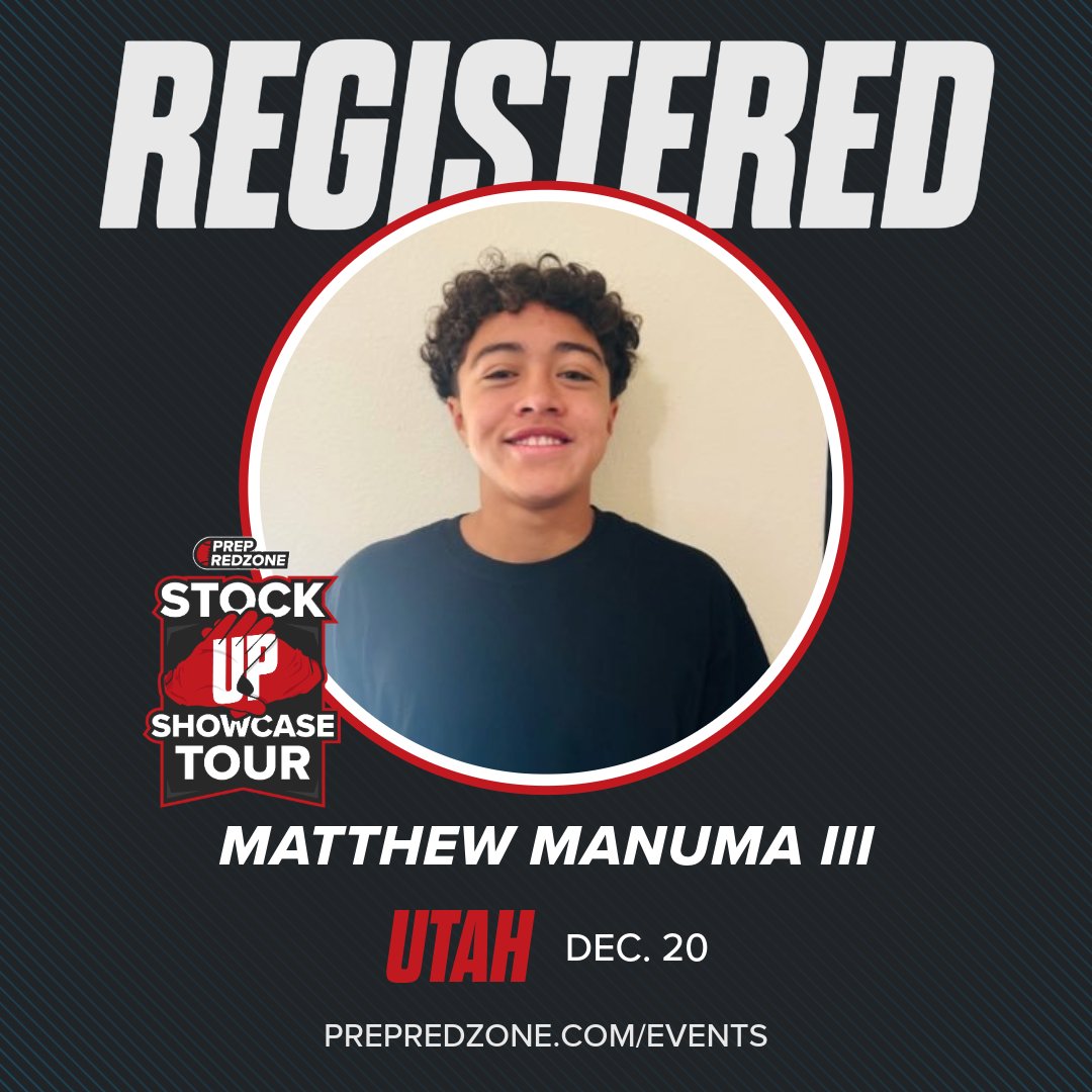 PrepRedzoneUT's tweet image. 𝙍𝙀𝙂𝙄𝙎𝙏𝙀𝙍𝙀𝘿‼️

These top prospects are headed to Riverton on December 20th for the Utah Stock Up Showcase! @JaggerFountaine @MckraeRenteria9 @MatthewManuma @SidonSatiu @Andy_Pham1

Don’t miss your chance to get noticed - register today: events.prepredzone.com/e/2123/registe…