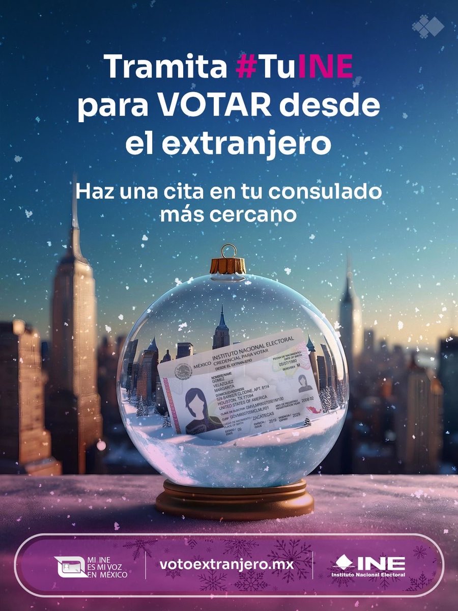 Votar desde el extranjero es un derecho fundamental para tod@s l@s mexican@s que construyen futuro fuera de casa.
Si aún no cuentas con tu credencial, este es el momento de tramitarla en tu consulado y asegurar tu participación en las próximas elecciones.

Tu voz importa. Tu voto