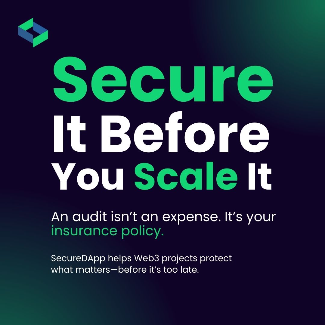 Secure_DApp's tweet image. - Pre-launch code audits &amp;amp; formal verification
- Post-deployment monitoring with live alerts
- AI-powered vulnerability detection (Solidity Shield)
- Emergency incident response plans

Don&apos;t let security be an afterthought. Let us help you build trust from day one.