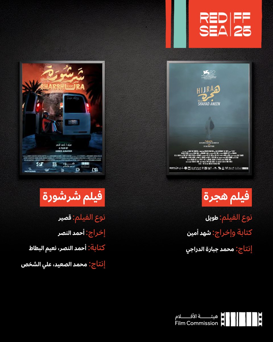 FilmMOC's tweet photo. تعرض مجموعة من الأفلام السعودية المدعومة من هيئة الأفلام في  مهرجان البحر الأحمر السينمائي الدولي 2025؛ احتفاءً بالإبداع المحلي وتعزيزًا لحضور المواهب الوطنية على الساحة الدولية. https://t.co/efMAqJKNSh