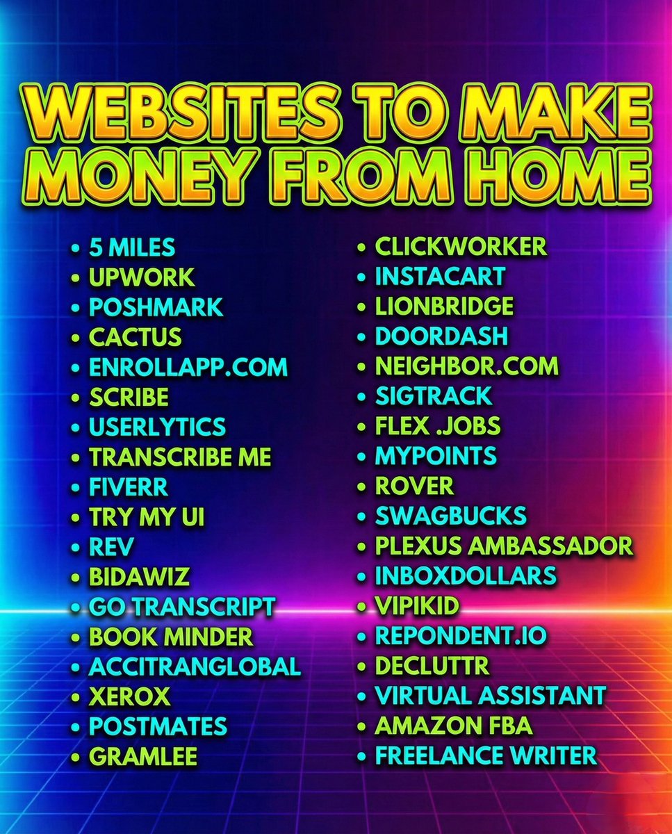 maxai002's tweet image. Stop scrolling 🛑
​The ultimate list of 45+ websites to make money from home in 2025 is here💸

​Covers: Freelancing, transcription, &amp;amp; side gigs.

✅ Perfect for beginners &amp;amp; students.

​To get the list:
1️⃣ Like &amp;amp; Repost
2️⃣ Follow
3️⃣ Comment &quot;WORK&quot;
​I&apos;m DMing everyone! 📩