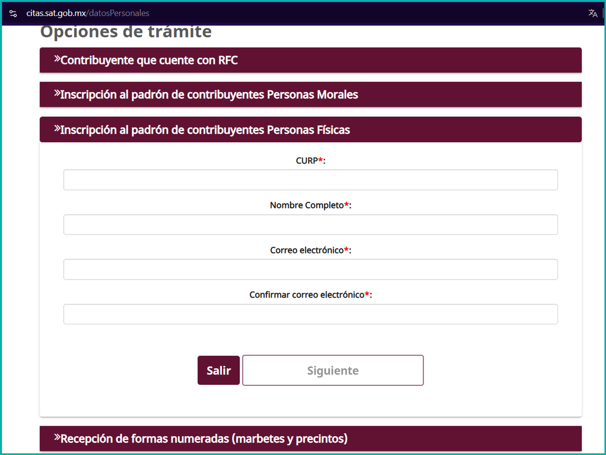 Desde el fin de semana sin poder agendar una cita y obvio ni turno en fila virtual porque no se genera el captcha 🙄
¿Alguien más?
Por cierto, el portal lleva horas con fallas o en mantenimiento, no son ustedes, es el SAT... a esperar.