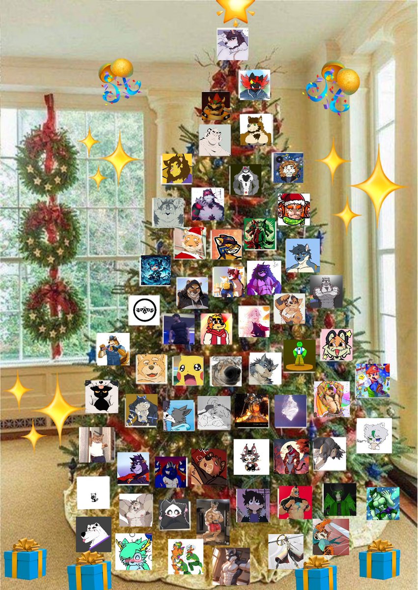 Y eh aquí el resultado final del árbol navideño 
Muchas gracias en serio por ser parte de el y el apoyo a este lobo loco
Los quiero mucho de verdad 🐾✨🌲❄️