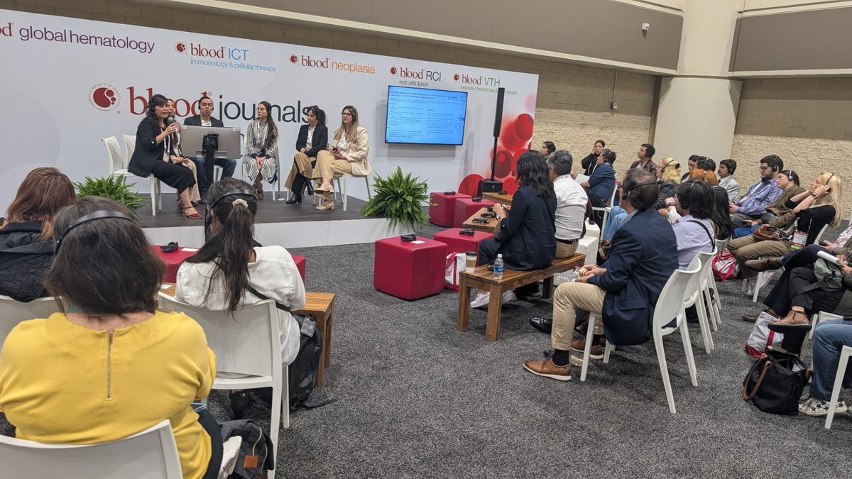 BloodPortfolio's tweet image. Poster walk on Leukemia in Latin America at the Blood Journals Studio hosted by Blood Global Hematology. #ASH25