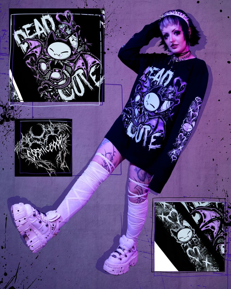 KultPinku's tweet image. 💜🦇DEAD CUTE🦇💜
.
No one does creepy cute quite like us! 😈🔥💜 With a standout front print, double sleeve prints and back prints, DEAD CUTE bring the perfect pastel goth vibes! Grab DEAD CUTE now in sizes S to 5XL! 😈💕🔥
.
#cosmicboop #altfashion #indiebrand