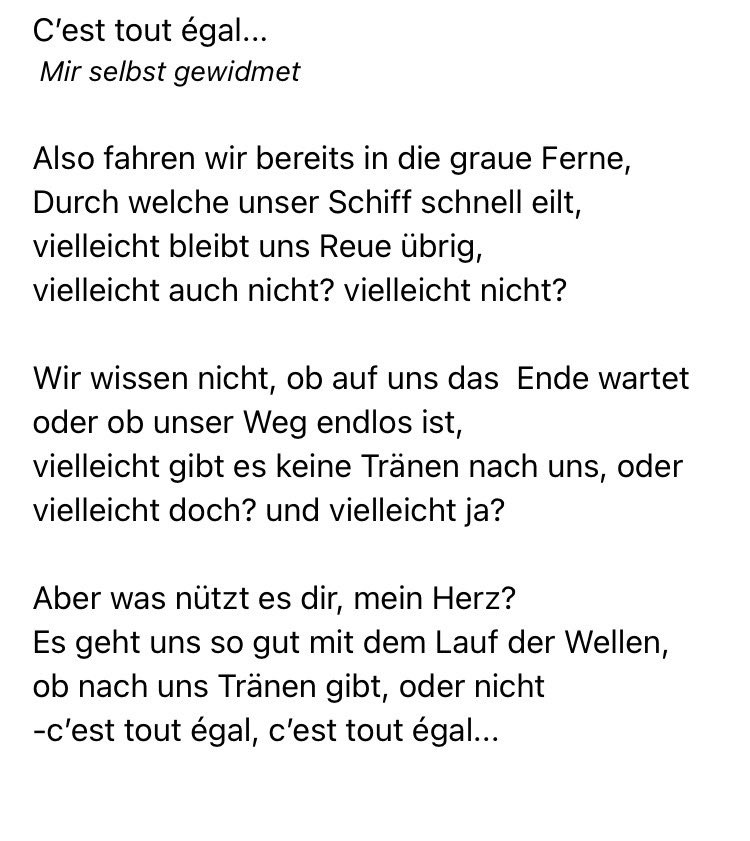 <a href="/verena_ramona/">Verena Ramona</a> <a href="/lustiger/">Jan Froehlich</a> <a href="/DieterBirkenma1/">Dieter Birkenmaier</a> <a href="/MarekSJF/">Dr. Markus Fraczek</a> <a href="/SmolkaBeatrice/">Béatrice Smolka🇨🇵🇩🇪🇵🇱🇪🇺</a> <a href="/0101_Bella/">Bella</a> <a href="/yameBleibt/">Shotgun Ayame 🤠 🏳️‍🌈🍉</a> <a href="/witold_jacek/">Jacek Witold 🇵🇱</a> <a href="/thomas_dudek/">Thomas Dudek</a> <a href="/uzora5/">u_zora @uzora5.bsky.social</a> <a href="/AWerberger/">Annette Werberger</a> <a href="/MattheusWehowsk/">Matthäus Wehowski</a> <a href="/FionaLichtblau/">Fiona Lichtblau</a> <a href="/SedaBasay/">Seda Başay-Yıldız</a> <a href="/AndrzejSzaja/">Andrzej Szaja 🇵🇱🇺🇦</a> <a href="/gosia_walkowiak/">Gosia Walkowiak ✌️🇺🇦❤️🇵🇱❤️🇮🇱🎗️🇩🇪</a> <a href="/PrzemekZajfert/">Przemek Zajfert</a> <a href="/akajak800/">kasia z ząbek</a> <a href="/kreuzberged/">Berlin Companion</a> <a href="/Karim_Akramovic/">#GazaGenocide -Enabler 👉🏾ÖVP - GRN 🇦🇹 BuReg.</a> <a href="/GlkAustria/">Borstenfanni</a> <a href="/grz_szymanowski/">Grzegorz Szymanowski</a> <a href="/HansHuett/">Hans Huett</a> Jeden Tag ein #JulianTuwim Gedicht, Tag 1399. Heute aus Juvenilia das Gedicht C’est tout égal… von 1913.