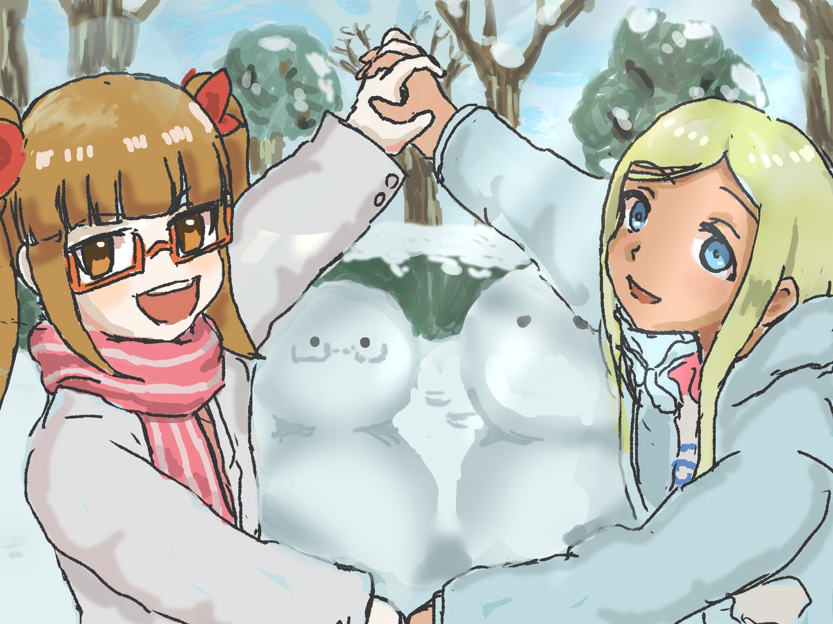 雪遊びするロボフレンズ