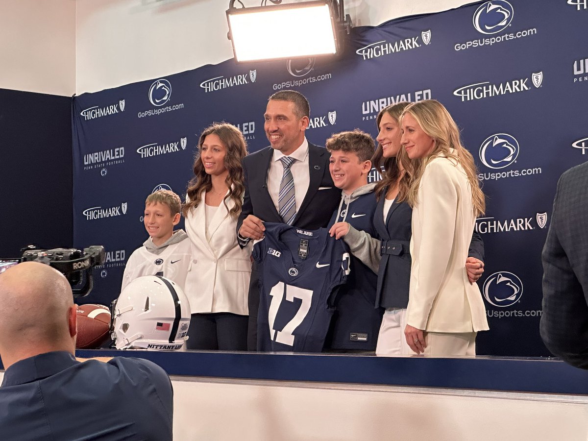 Penn State’s 17th head football coach, Matt Campbell, and family: