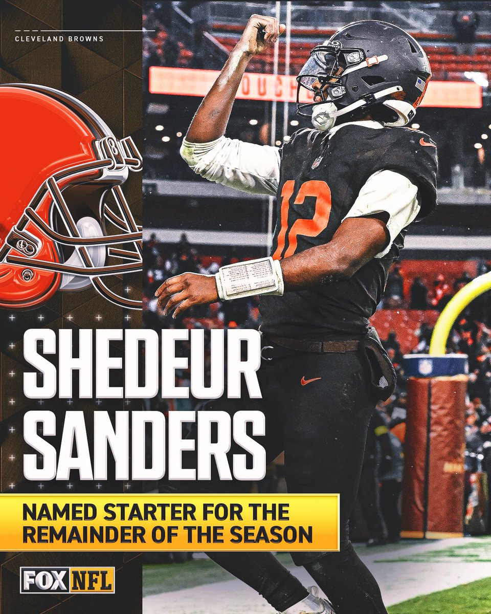 #Browns HC Kevin Stefanski announced Shedeur Sanders will be their starting QB for the remainder of the season