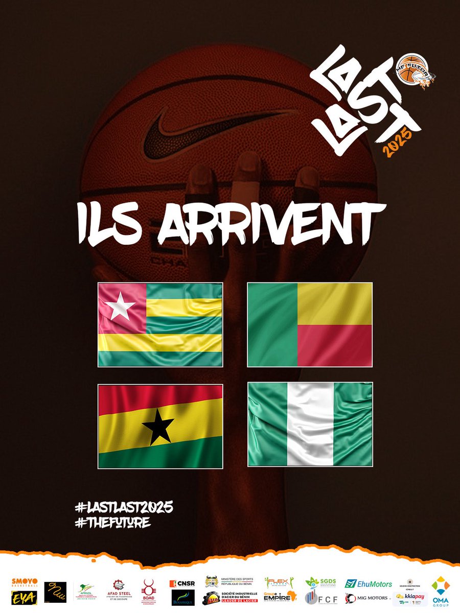 TheFutureBJ's tweet photo. La grande nouveauté du Last Last 2025 : des équipes de la sous-région font leur entrée.
Pour le dernier GAME de l’année ,The Future a l’honneur et la joie d’accueillir les équipes masculines et feminines de la catégorie U20 venues du Nigeria, du Ghana, du Togo et du Bénin. https://t.co/E1VKl9tAmD