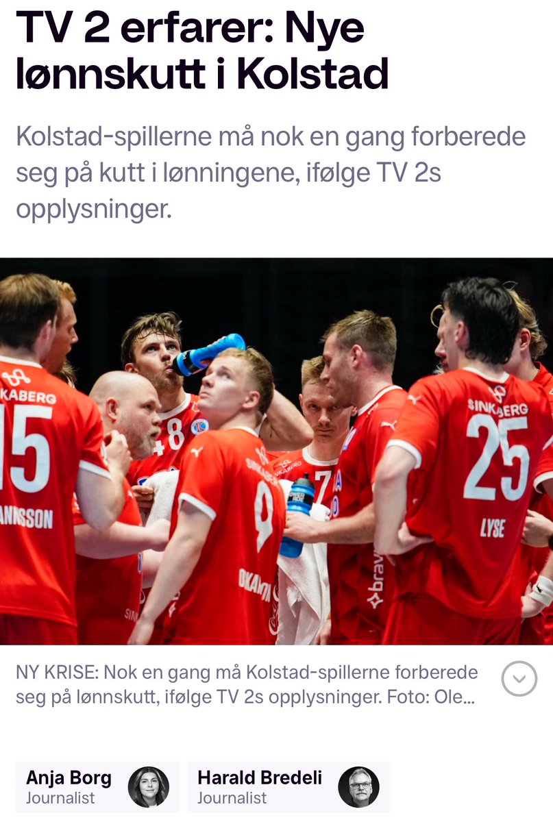 Handballstudio's tweet image. Nye julegaver til de ansatte. Spørs hva som skjer med resten spillerne på øverste hylle. 
Syntes det er trist at det ikke går an å få til noe i dette landet, men nå går det på stålet i Kolstad også