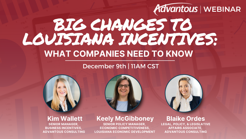 🚨 Happening Tomorrow! 🚨

Join us tomorrow, December 9th, at 11 AM CST, for an informative webinar on the latest economic development incentives available through Louisiana Economic Development (LED).

Special guest Keely McGibboney, Senior Policy Manager, Economic