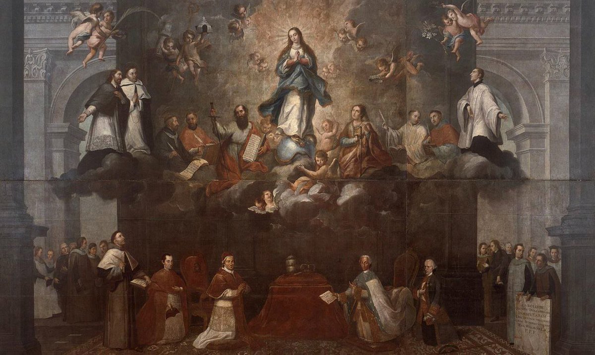 RealistasMejico's tweet image. 🔵 Hoy, Fiesta de la Inmaculada Concepción, Patrona Mayor de las Españas; Patrona del Requeté, de la juventud carlista, de la Infantería.
🎨 «Glorificación de la Inmaculada Concepción», del pintor novohispano Francisco Antonio Vallejo. #Inm