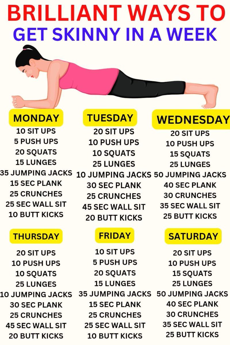 bodyhiitworkout's tweet image. Monday to Saturday Home Workout Plan
#hiitworkout #homeworkout #fullbodyworkout #workoutplan
