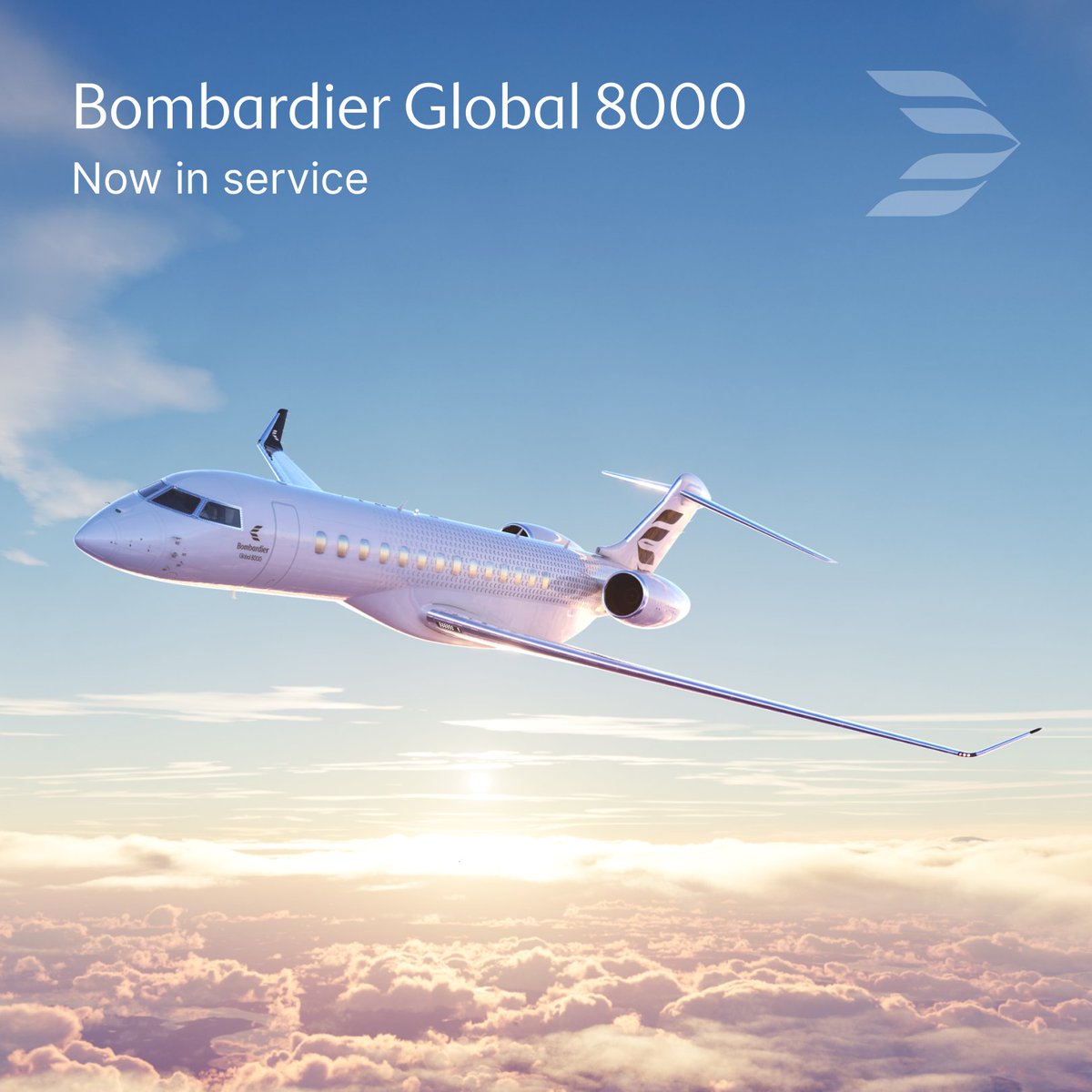 Bombardier's tweet image. #Bombardier marks an historic milestone with the entry-into-service of the #Global8000, the world’s fastest business jet, combining unmatched speed, range and comfort to redefine #businessaviation. #CatchTheMach

Read the full press release 🔗: bit.ly/4iQ8nvi