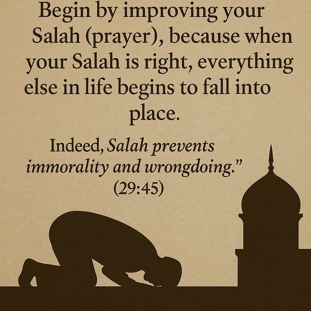 ZahreeliI_68528's tweet photo. @KhilafatImrania @nadeemakr @KhilafatImran @40laraib @MayaJibran @ZarabKhan146157 @MonaShahid20 @R_NZ24 @SaqlainN74 @FarzanaSaeedPTI @abdurrasbeed سب سے پہلے اپنی نماز کو بہتر بنائیں، کیونکہ جب نماز درست ہو جائے، تو باقی سب کچھ خود بخود درست ہونے لگتا ہے۔
رسول اللہ ﷺ نے فرمایا: ’نماز برائی اور بے حیائی سے روکتی ہے‘ (القرآن 29:45)
#NamazZindagiHai
#SalahIsKey
#QuranQuotes
#IslamicReminder
#PrayFirst https://t.co/mQyOE4TfpG