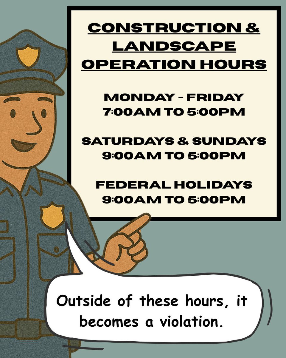 PVPolice's tweet image. "We’re not trying to be a nuisance... but your hammering at 6 AM might be. 😉 Our new comic officially drops the mic 🎤 on noise ordinance rules. Swipe right to get the quiet facts! #KeepItDown #CommunityRules #TooLoud #ComicArt