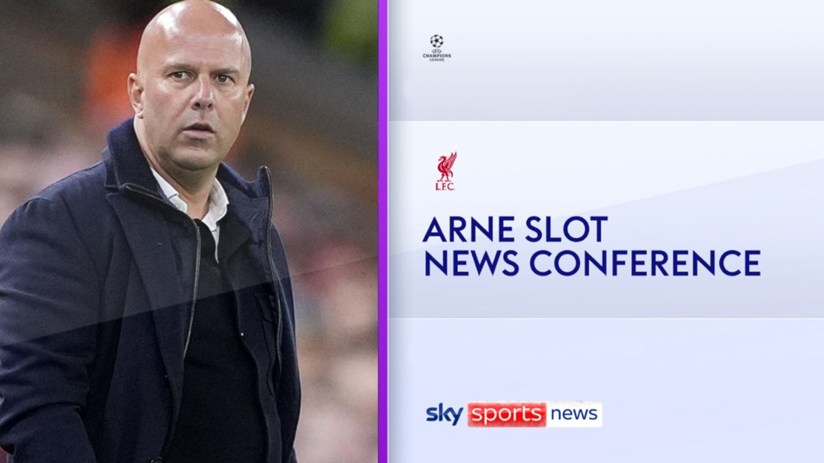SkySportsNews's tweet photo. Watch Arne Slot's press conference LIVE ahead of Liverpool's Champions League clash with Inter Milan tomorrow on the Sky Sports Website and App 🎙️ https://t.co/gmQLCeJHuv