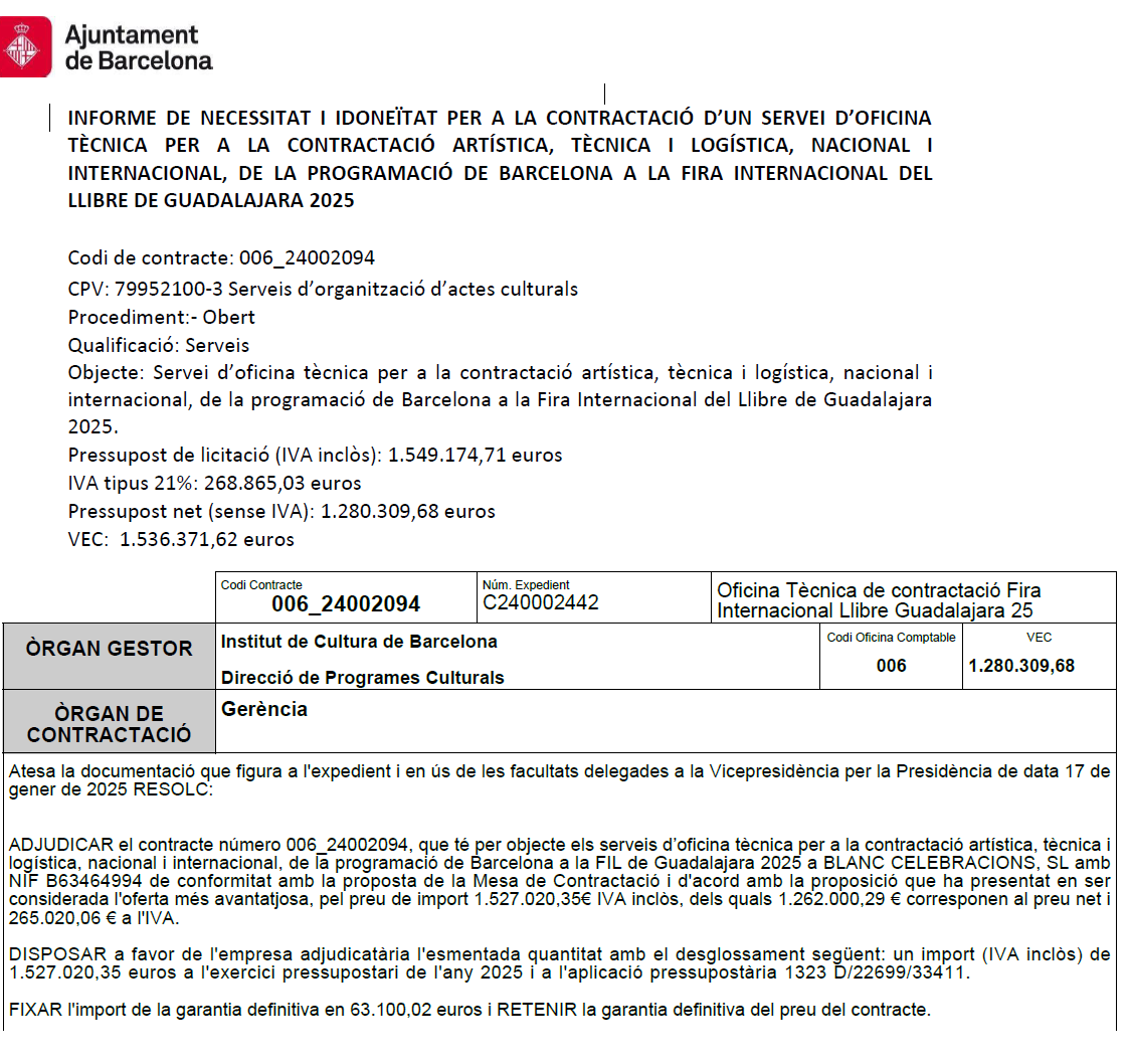 <a href="/BernatDedeu/">Bernat Dedéu</a> I menys se'n parla dels 1.280.309€ per l'oficina tècnica!¡