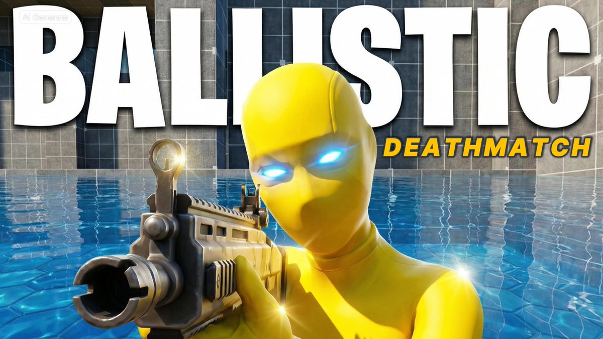 Want to thank my guy <a href="/im5OR3/">Sore</a> for creating a thumbnail for my Ballistic Deathmatch thats been growing pretty quickly thanks to him and some others promoting the map, it hit discovery twice now! Find the link to the map in the comments #fortnitecreative #uefn