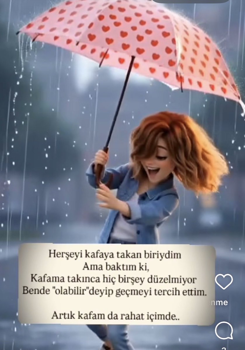 Hayatta bazen gülümseyerek boşvermek gerekiyor  herhalde. Mutlu akşamlar 🍀